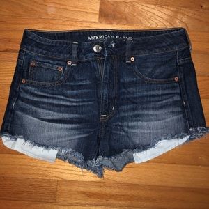 High rise festival denim shorts